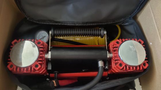 DC 12V Scooter Air Pump Tire Inflator with Heavy Duty Double Cylinder Design